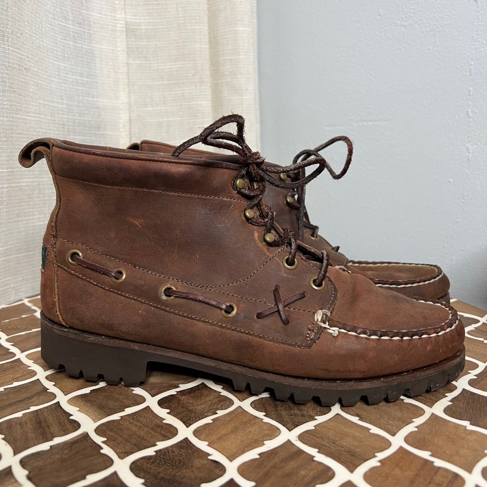 Vintage USA Ralph Lauren Country Lace Up Leather Ranger Boots Men's Size 10 AA
